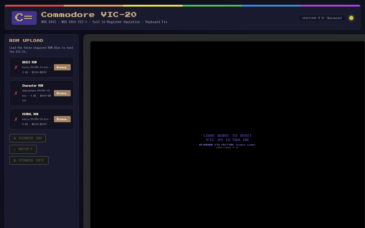 VIC-20 Emulator screenshot