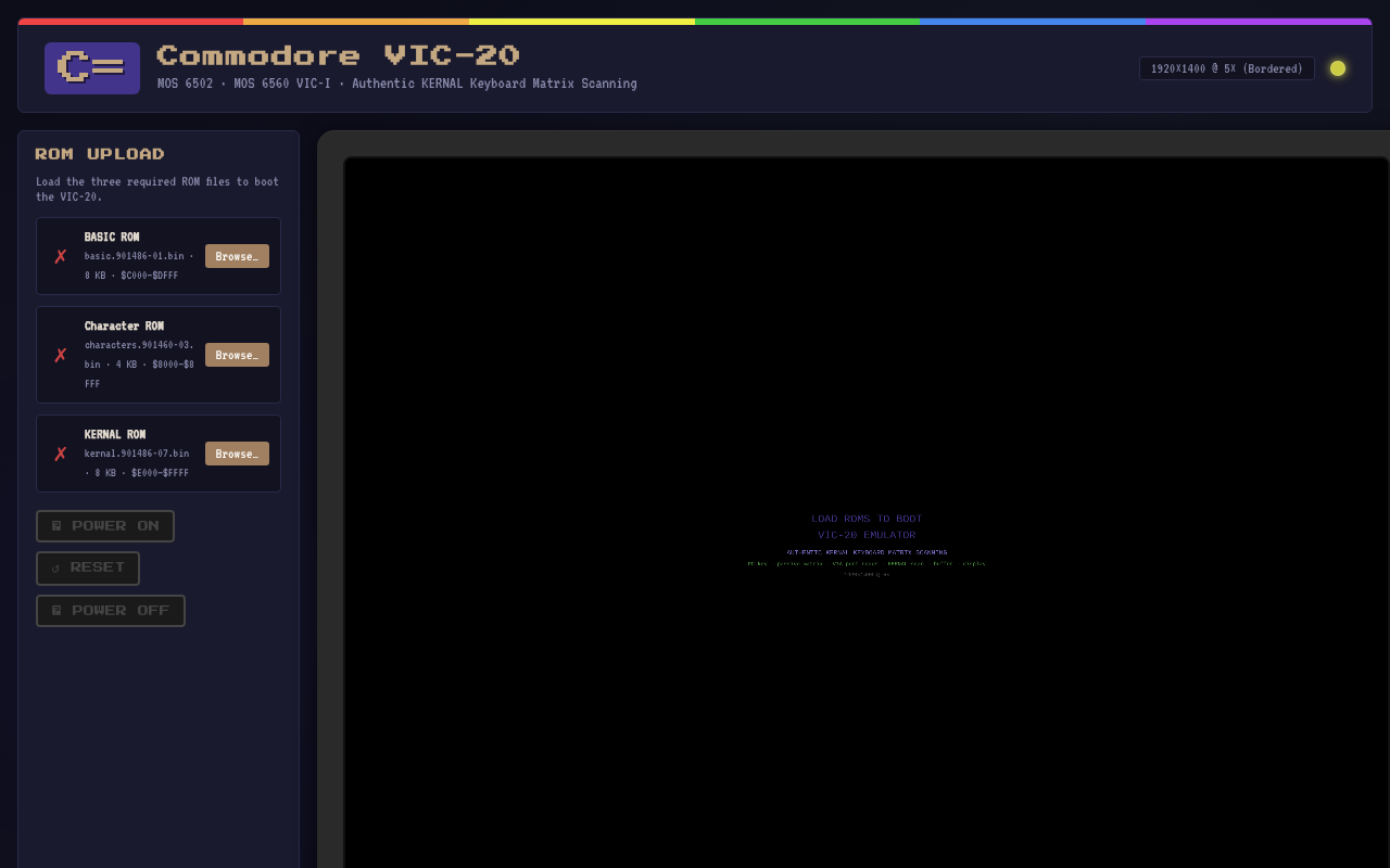 VIC-20 Emulator screenshot