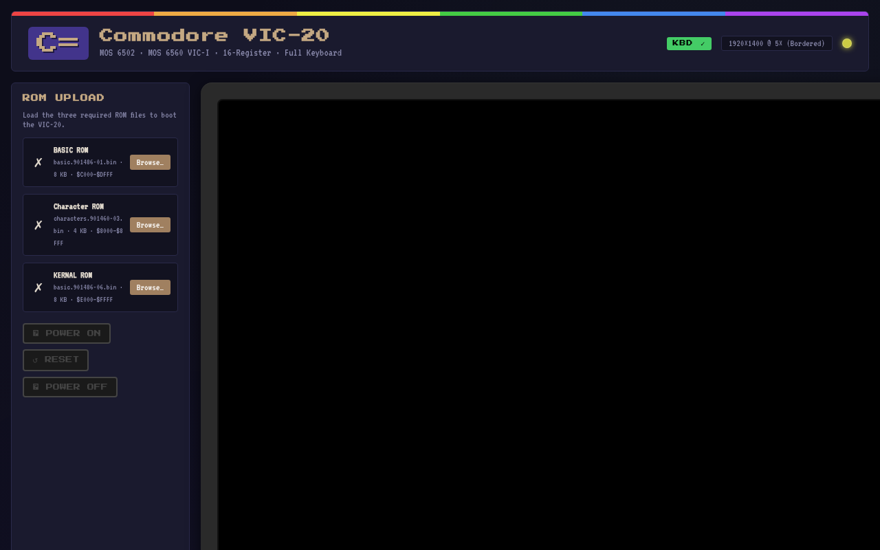 VIC-20 Emulator screenshot