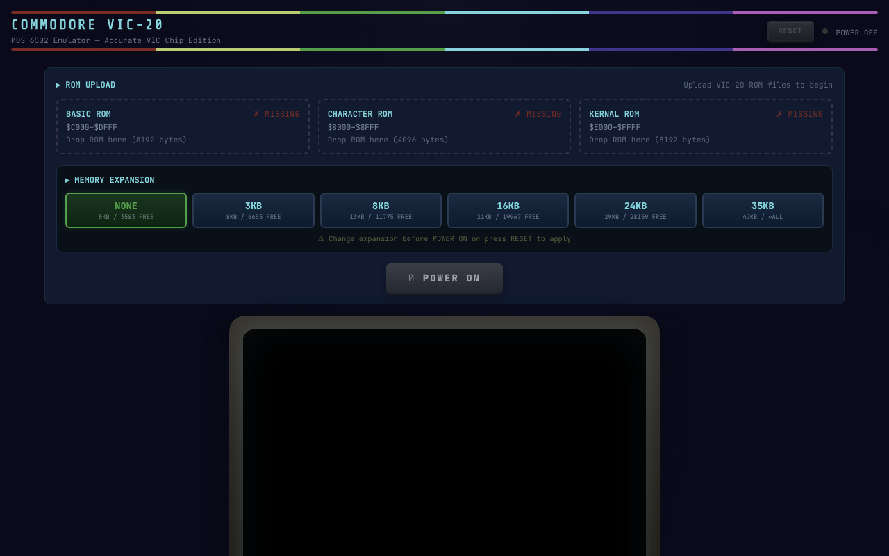 VIC-20 Emulator screenshot
