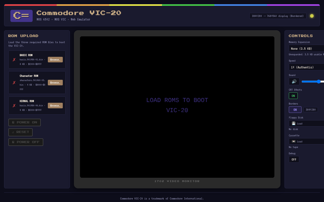 VIC-20 Emulator screenshot