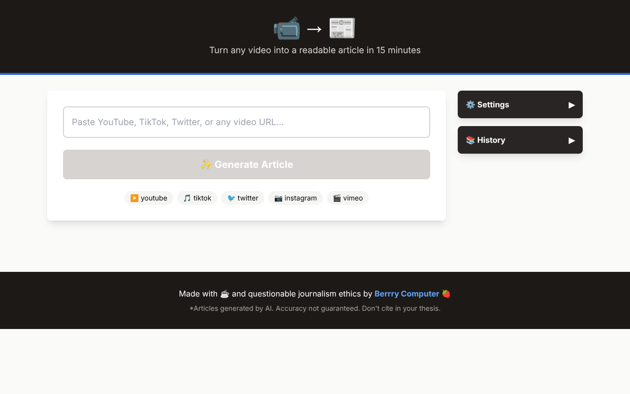 vid2article app