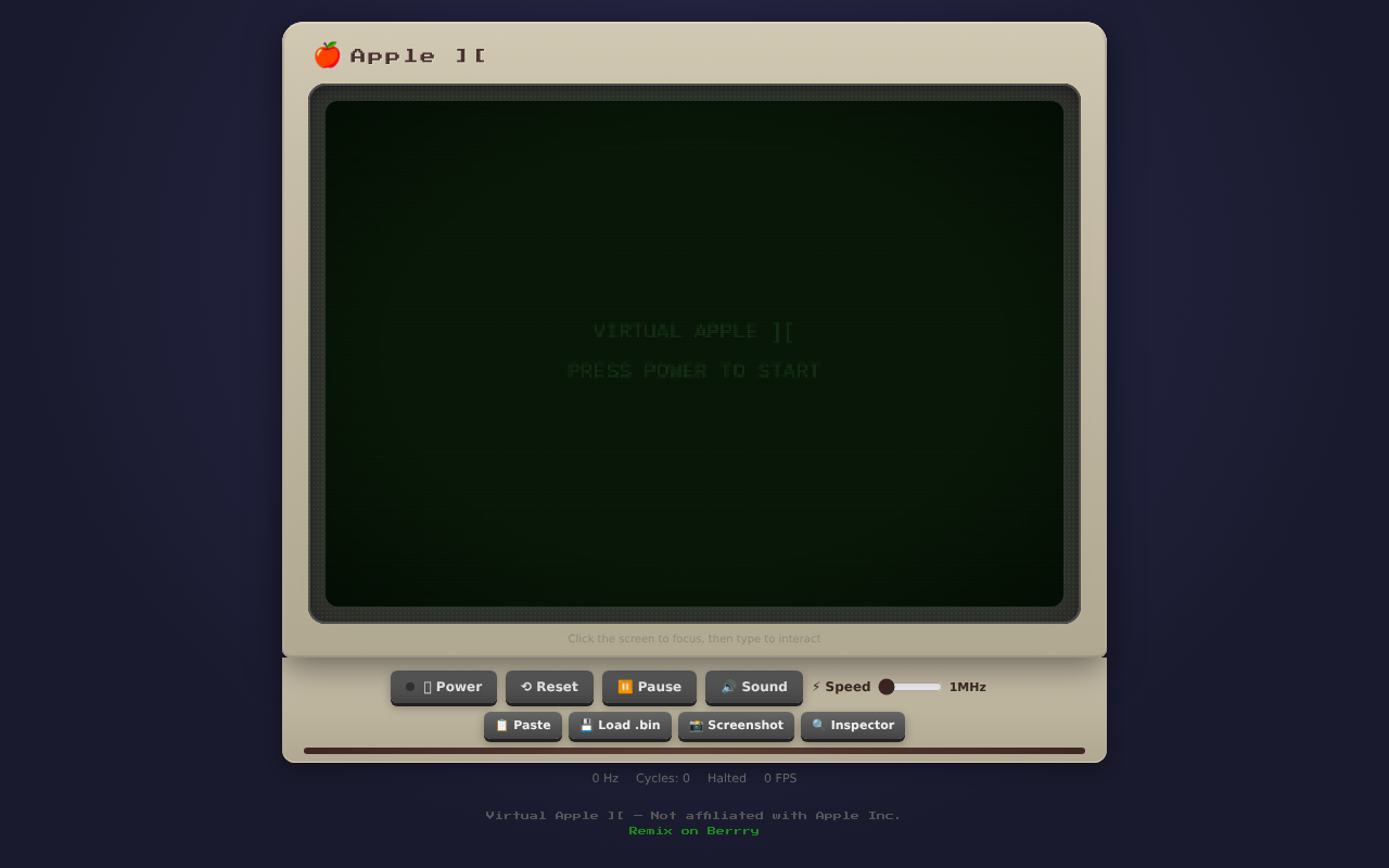 Virtual Apple ][ screenshot