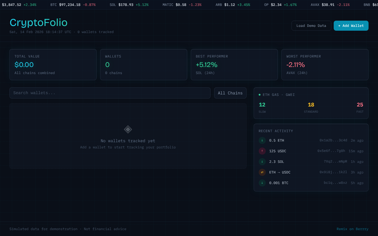 Cryptofolio screenshot