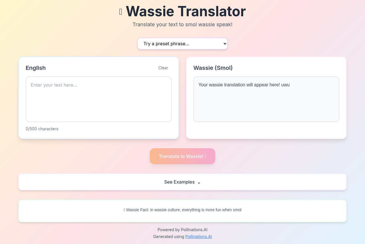 Wassie Speak Translator screenshot