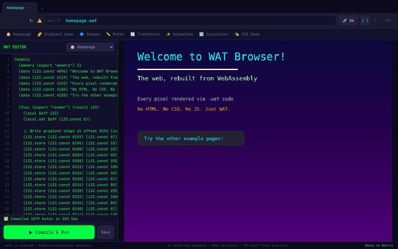 WAT Browser screenshot