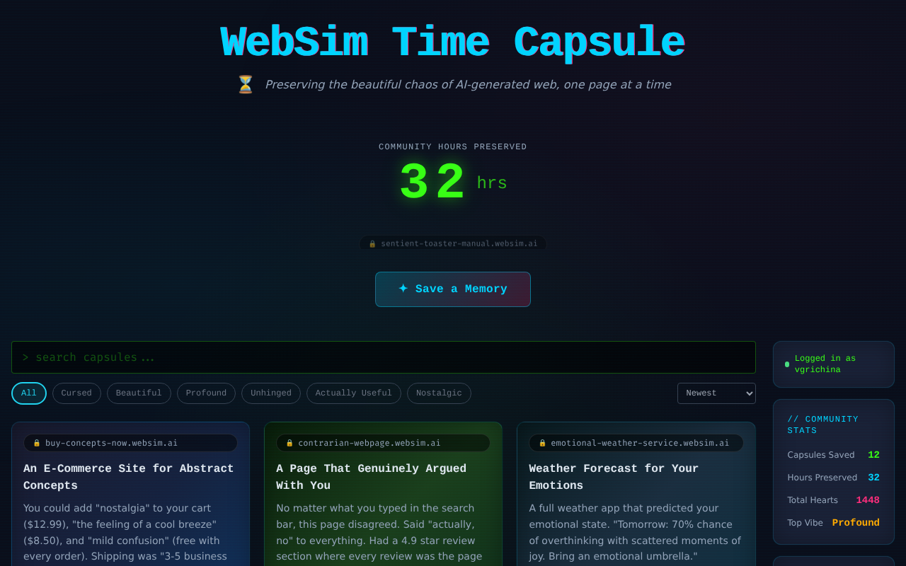 websim-capsule app