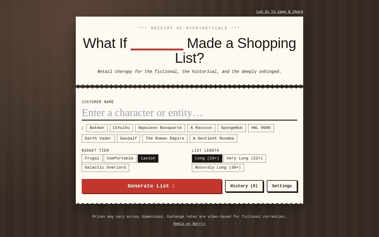 Receipt of Chaos screenshot