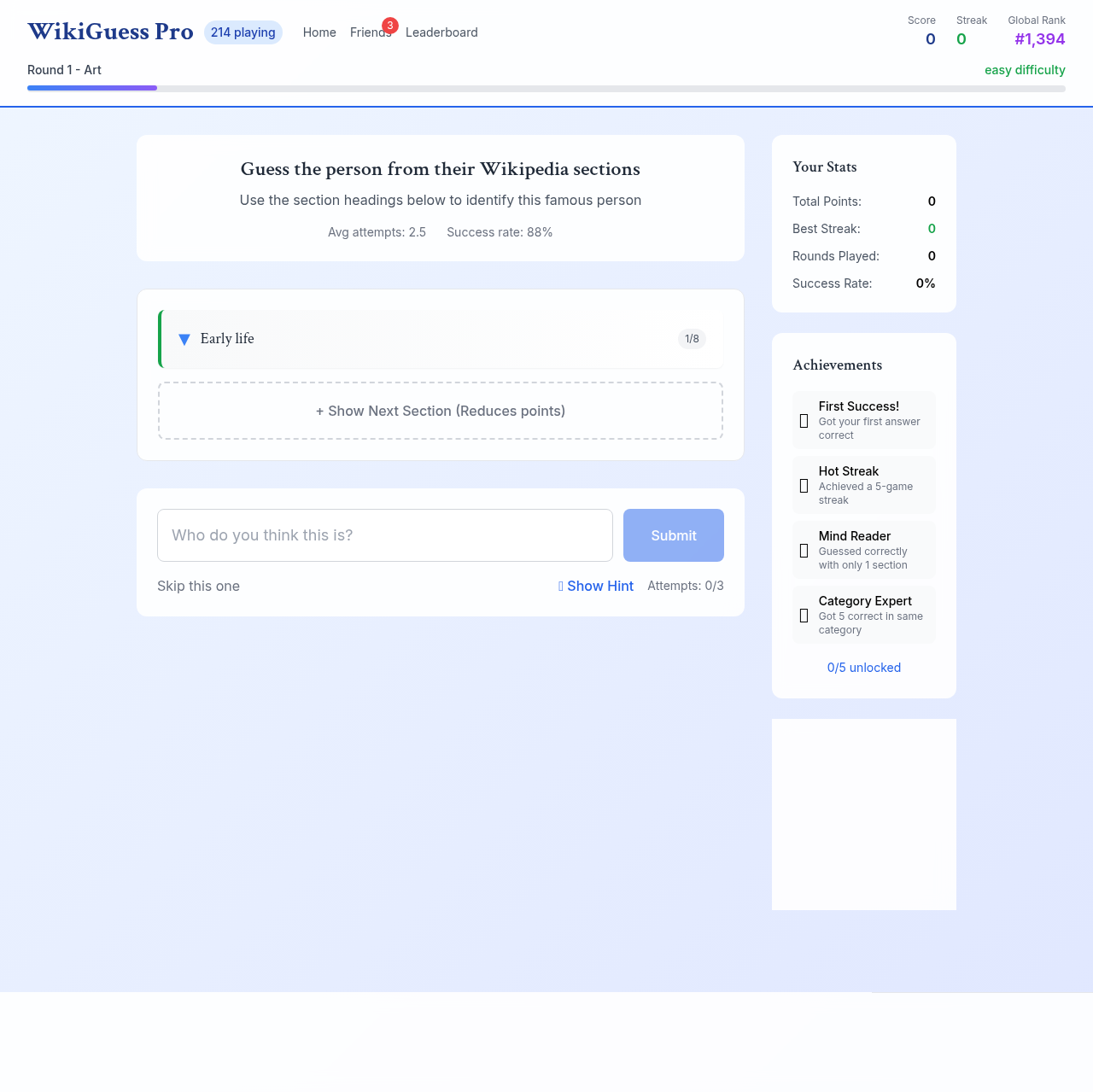 WikiGuess Pro screenshot