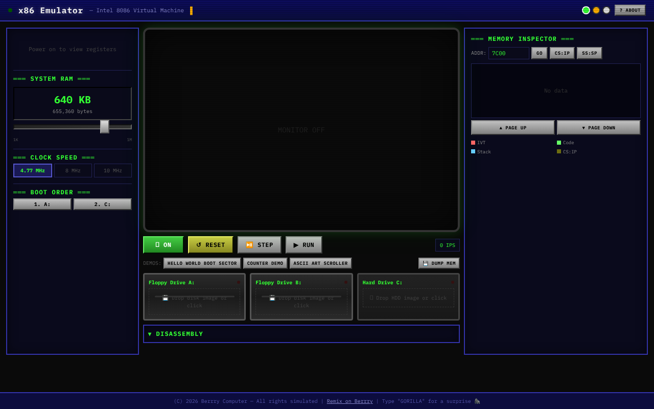 x86 Emulator screenshot