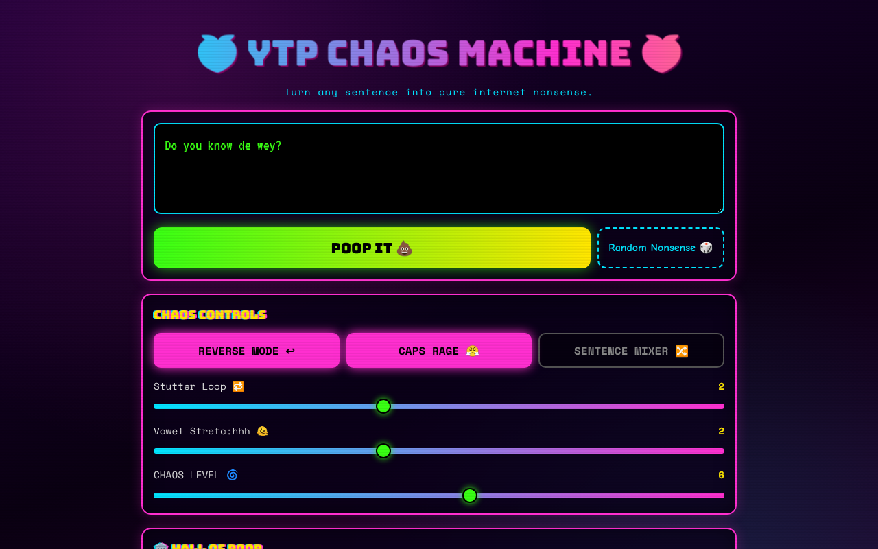 ytp-chaos-generator app
