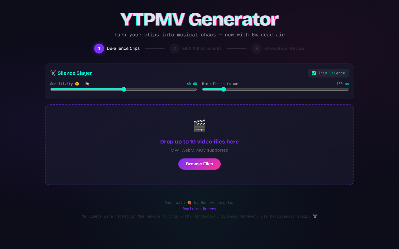 ytpmv-generator-studio app