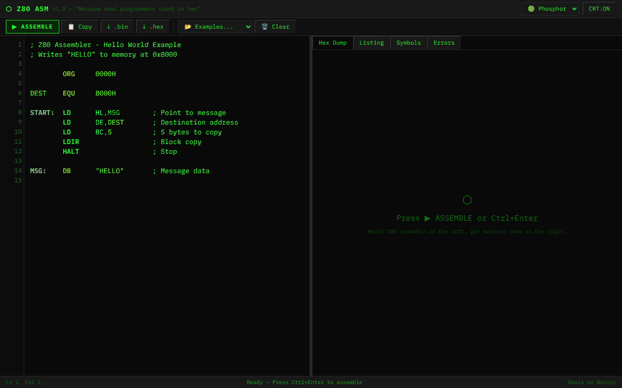 z80assembler app