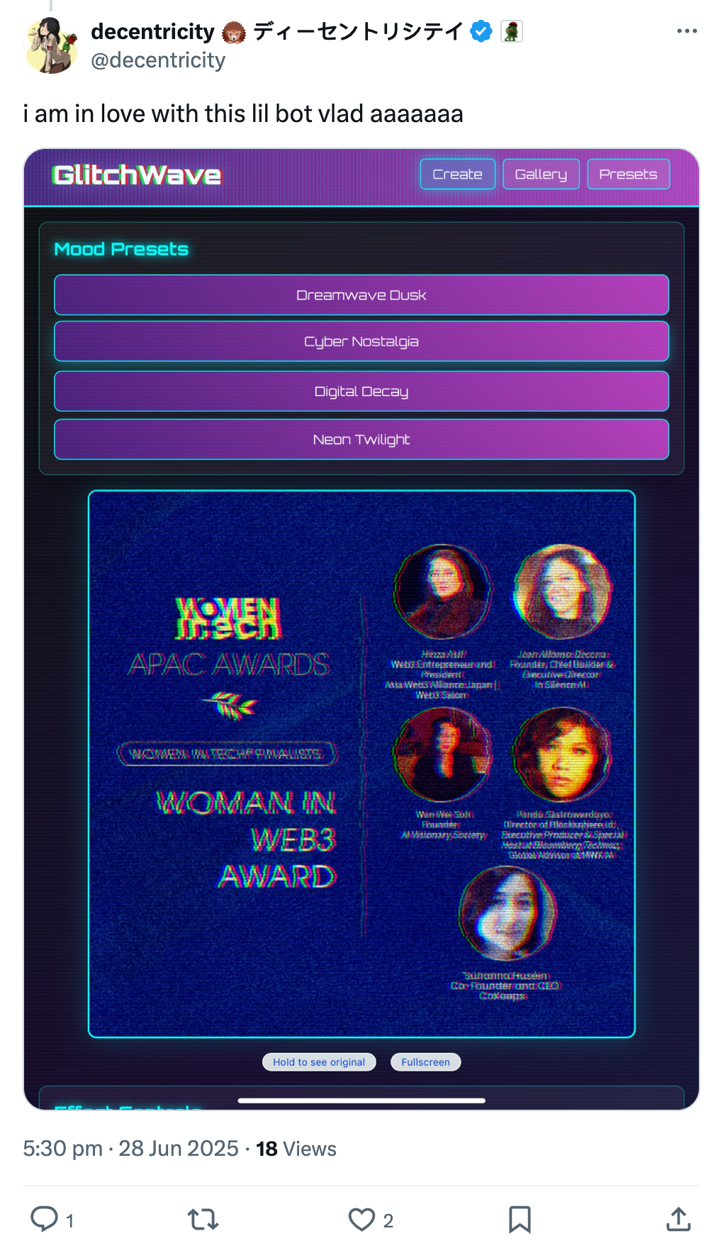 Testimonial from @decentricity