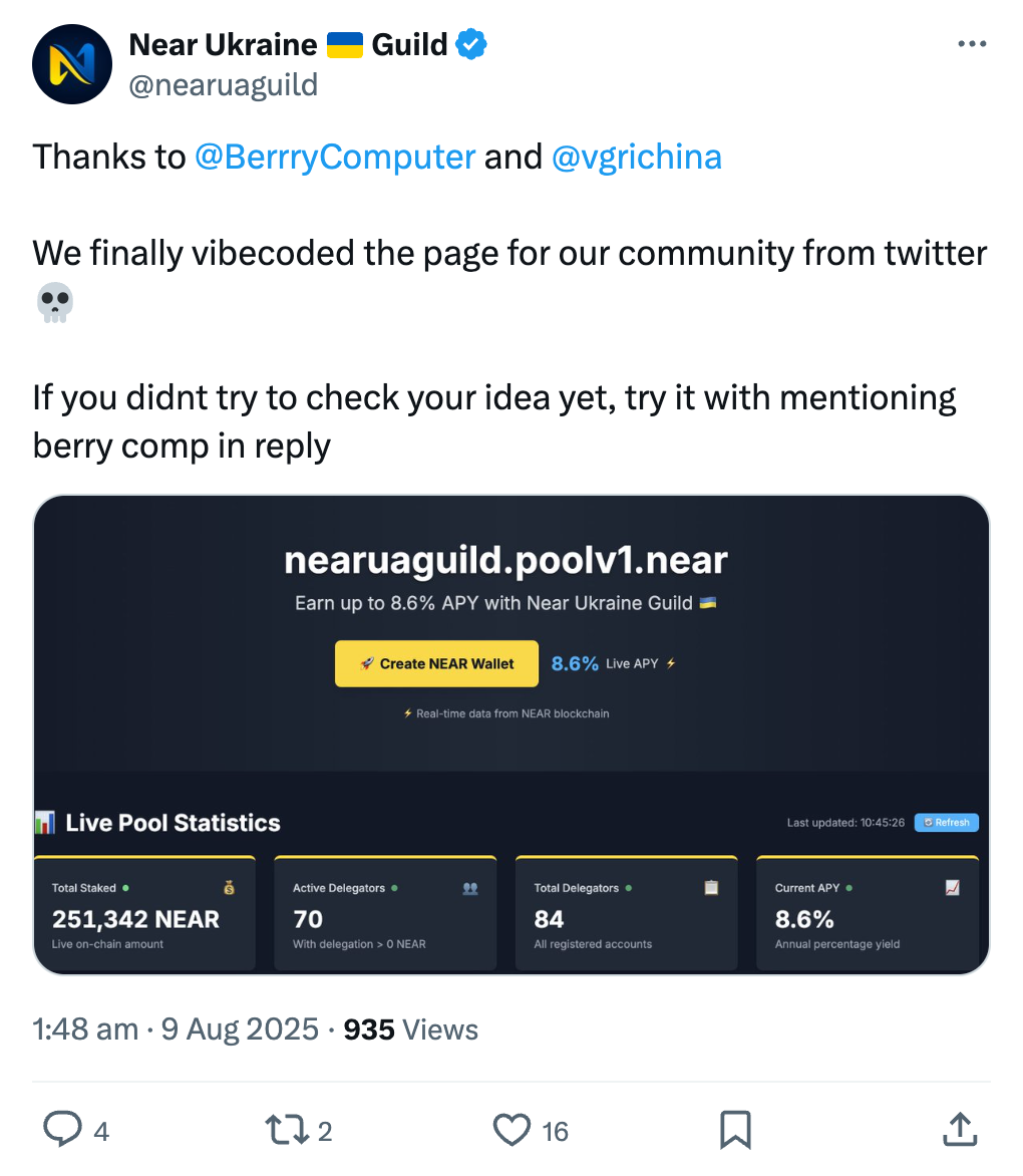 Testimonial from @nearuaguild